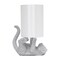 Elegant Designs 12.6" Contemporary Glam Bejeweled Rhinestone Look Animal Playful Kitty Cat Kids Desk Nightstand Table Lamp, Silver